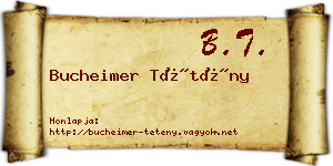 Bucheimer Tétény névjegykártya